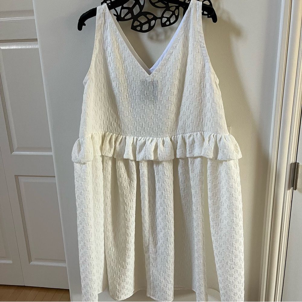 Naya Rea Mila Peplum Midi Fairy Peasant Boho Dress in White 12 NWOT - Picture 12 of 12